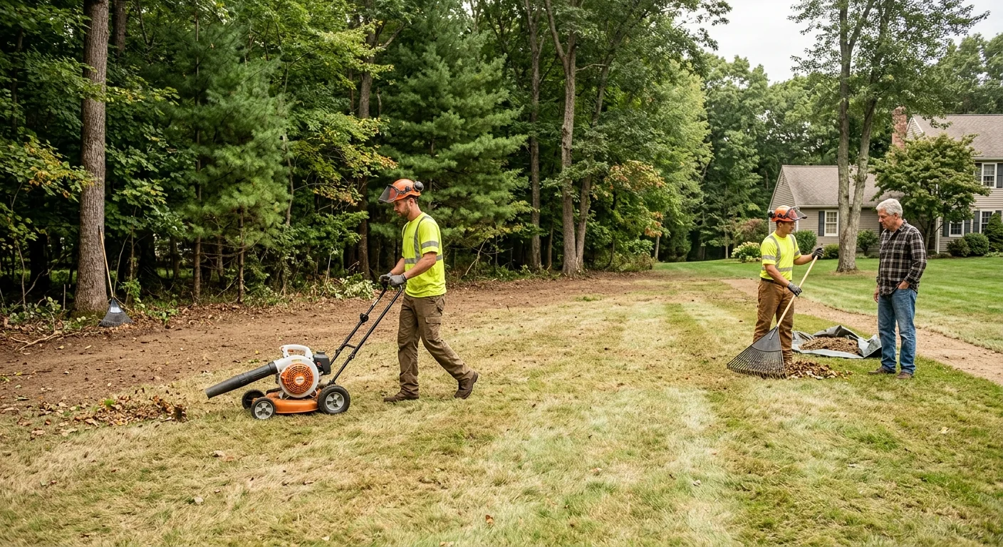 Tidy finished property after complete brush removal and site cleanup in Milford