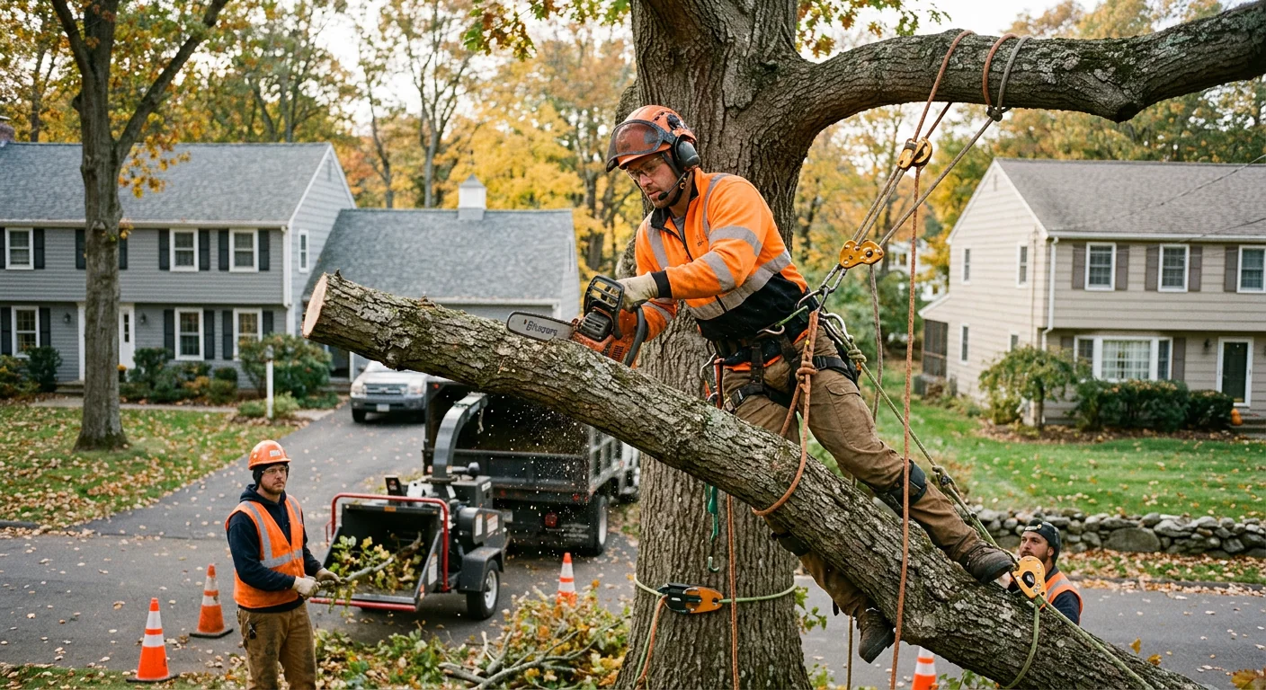 Split branch union on a large tree showing structural weakness in Milford